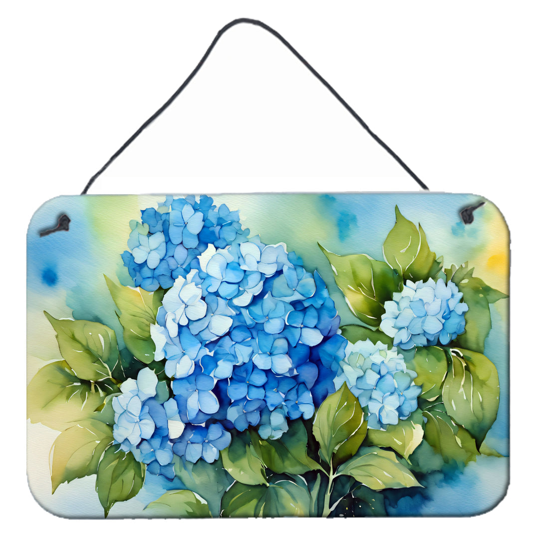 Hydrangeas in Watercolor Wall or Door Hanging Prints