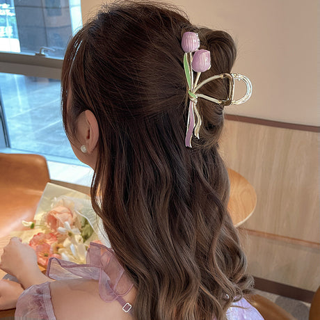 Large Tulip Hair Claw Clip for Thick Hair (Summer)