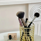 Golden Makeup Brush Holder for Desk and Home Organizer