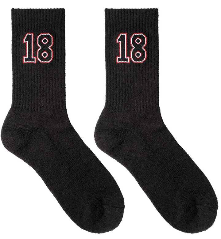 Custom Black Sport Socks with Unique Texture Design