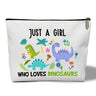 rizotus Makeup Bag - Just A Girl Who Love Dinosaurs Gift for Her Girl Sister Friend Women Daughter Animal Dinosaurs Lover Makeup Bag Purse Toiletry Makeup Bag Pouch Travel Accessories -16