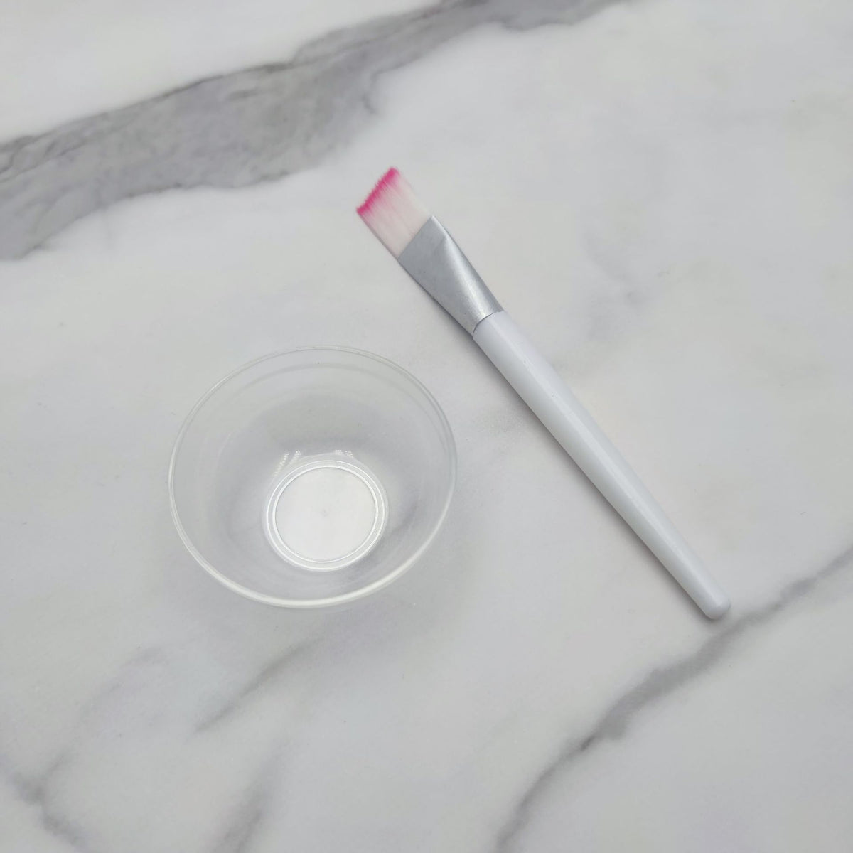 Transparent Mask Bowl Set with Soft Brush (Approx. 6CM)