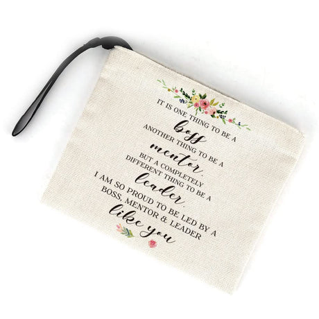 Jztco Boss Gifts Boss Lady Gifts for Women Principal Female Bosses Day Office Gifts From Employees Christmas Birthday Gifts for Boss Makeup Bag-I am So Proud to be LED By A Boss