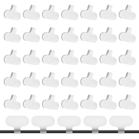 Qianyu 40 Pcs Cable Labels Writable Charger Cord Tags Self-Adhesive Hook and Loop Writing Wire Cable Wraps Management for Classify Identification Computers Electronics