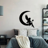 Fairy on the Moon Metal Wall Art for Home Decor