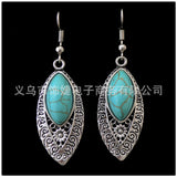 Bohemian Vintage Turquoise Leaf Earrings Accessory