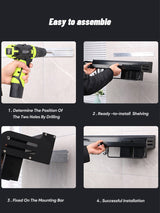 Wall-Mounted Multi-Functional Kitchen Storage Rack