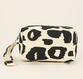 Japanese Style Plaid Canvas Cosmetic Bag for Women