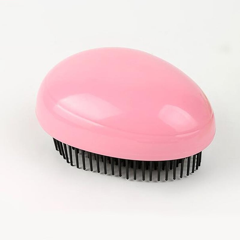 Smooth Black Plastic Egg Massage Hair Comb