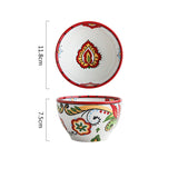 Bohemian Hand-Painted Ceramic Bowls for Home Use