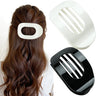 Mevnccola French Flat Hair Clips for Women Medium Round Flat Claw Clips for Women Girls Thick Thin Hair Hair Clamps Non-slip Jaw Clips (2 black white)