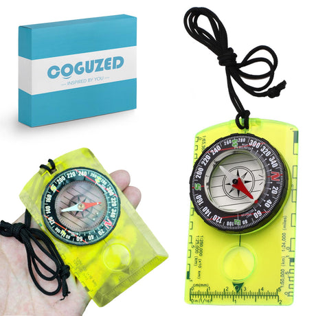 CoguZed Orienteering Hiking Compass Professional Field Compass for Map Reading Best Compass for Outdoor Adventures with Declination Scale for Hiking and Backpacking