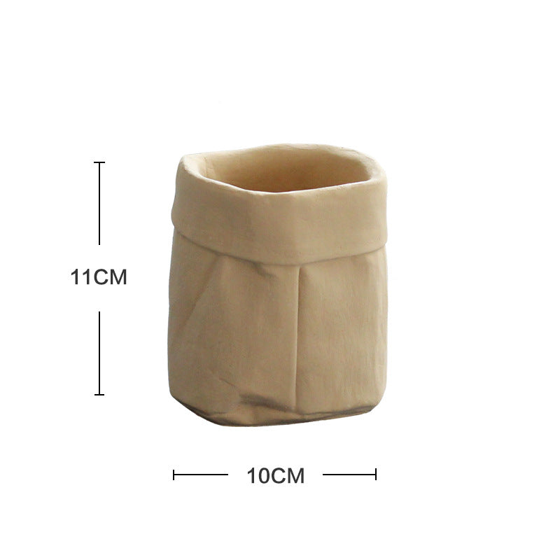 Cement Fabric Bag Planter in Modern Nordic Style