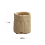 Cement Fabric Bag Planter in Modern Nordic Style