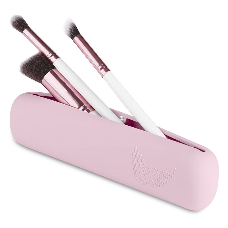 Portable Large Capacity Makeup Bag Set with Brush Holder