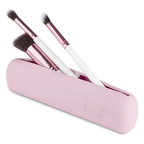 Portable Large Capacity Makeup Bag Set with Brush Holder