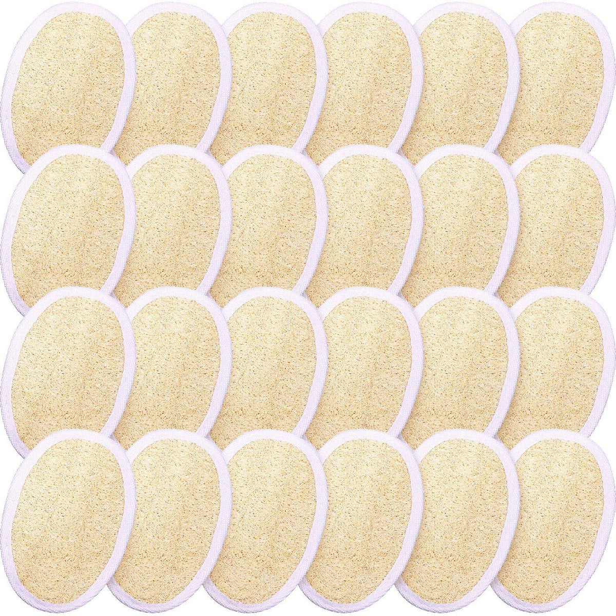 24 Pieces Exfoliating Loofah Sponge Pads Facial Body Bath Shower Loofah Sponge Pad Natural Exfoliating Scrubber Brush for Men Women Bath and Spa