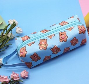 Smiley Face Cow Print Makeup and Pencil Case Organizer