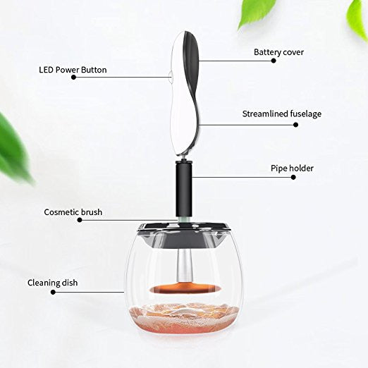 Makeup Brush Cleaning Set, White, Rotating Cleaner