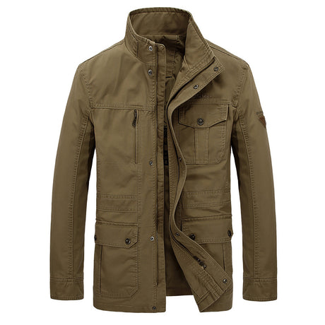 Men's Casual Mid-Length Cotton Jacket for Spring/Fall