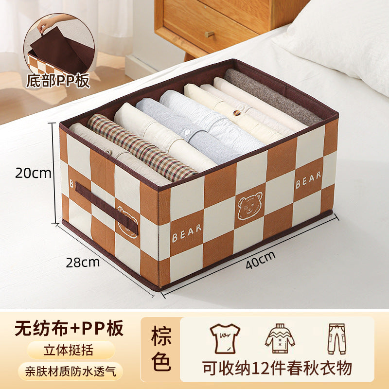 Checkered Pants Storage Box - Foldable Drawer Organizer