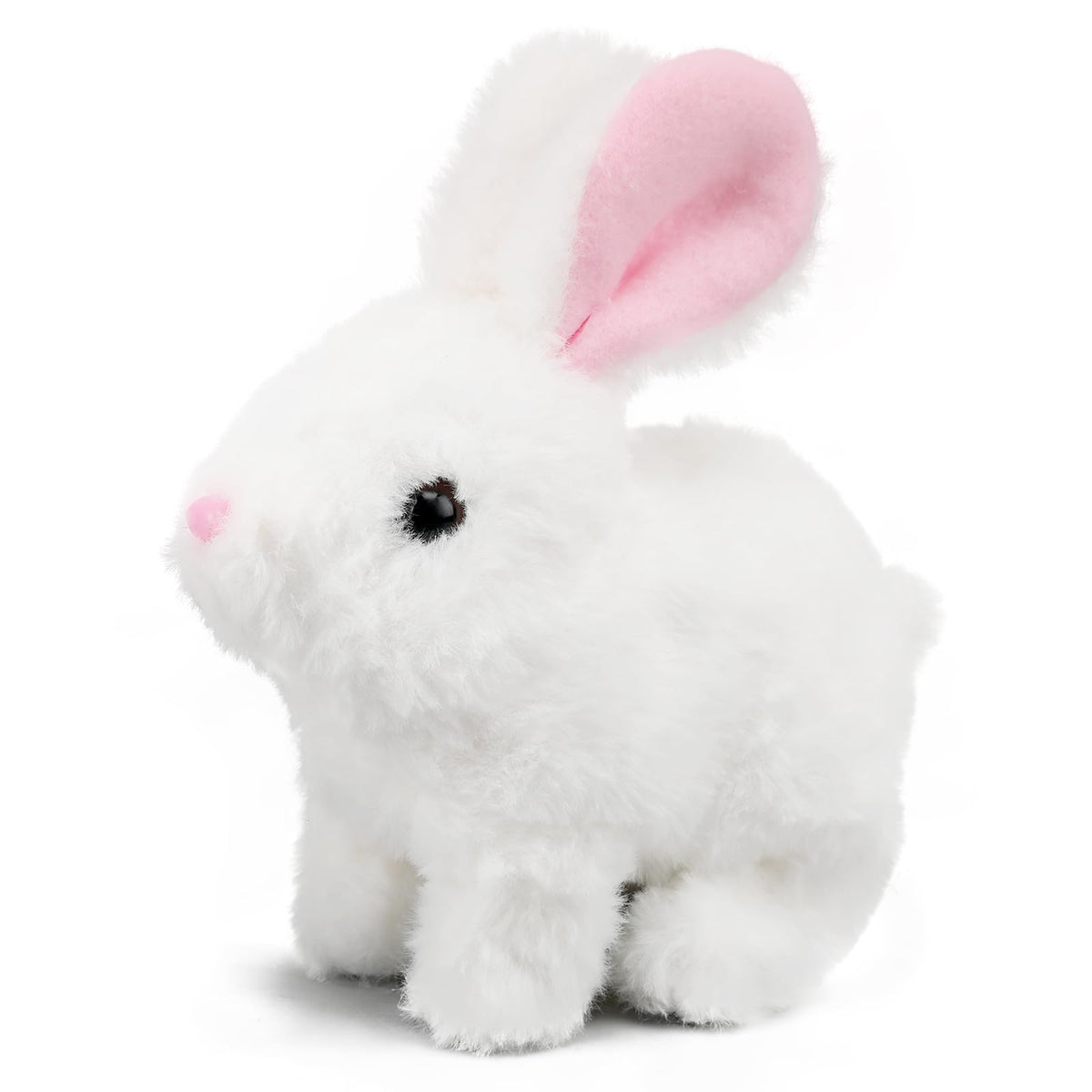 Oeofuzep Hopping Walking Bunny Rabbit Toy with Sounds Wiggling Ears Twitching Mouth and Nose Educational Interactive Bunny Rabbit Toy for Baby