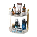TninVing 360 Rotating Makeup Organizer2 Tier Large Capacity Skincare Organizer Bathroom Countertop Storage Organizer Perfume Organizer (2-Clear)