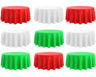 Oudain Round Tablecloth 84 Inch Premium Plastic Table Cloth Disposable Table Covers Waterproof Tablecloths for Party Dinner Birthday Camping Picnic(Red Green White9 Pack)