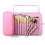 Portable Roll-Up Makeup Brush Organizer for Women
