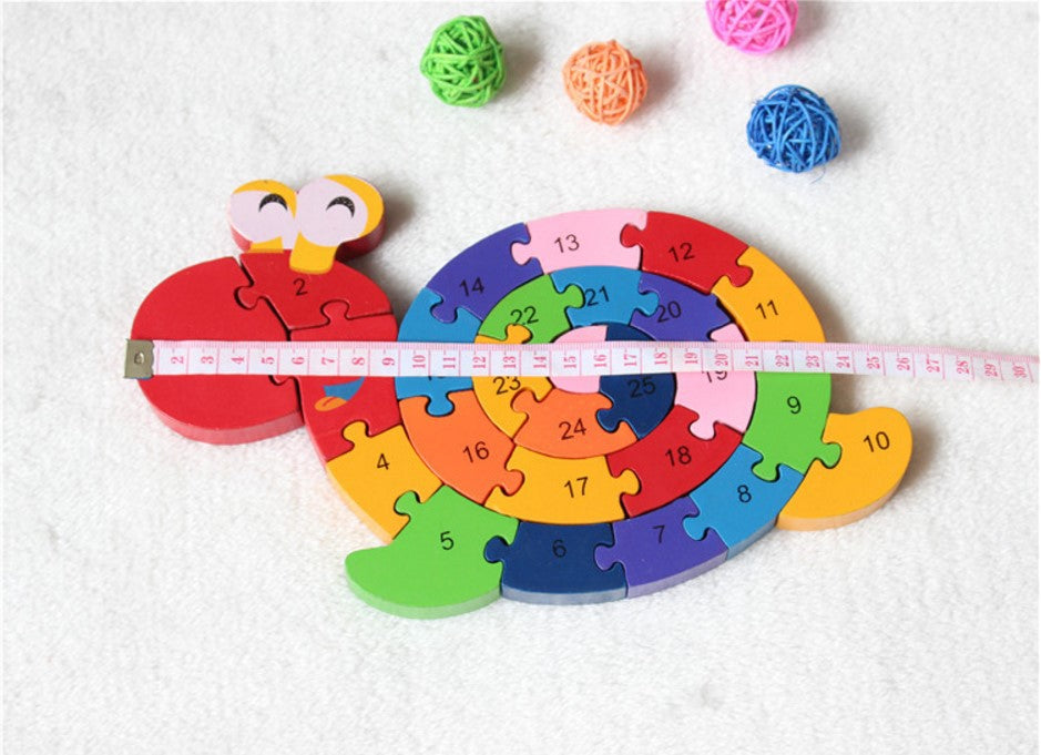 Wooden Snail Puzzle - Educational Number Jigsaw Toy