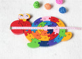 Wooden Snail Puzzle - Educational Number Jigsaw Toy