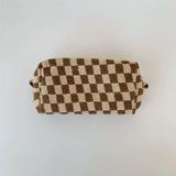 Lattice Cosmetic Bag - Knitted Fabric Makeup Organizer