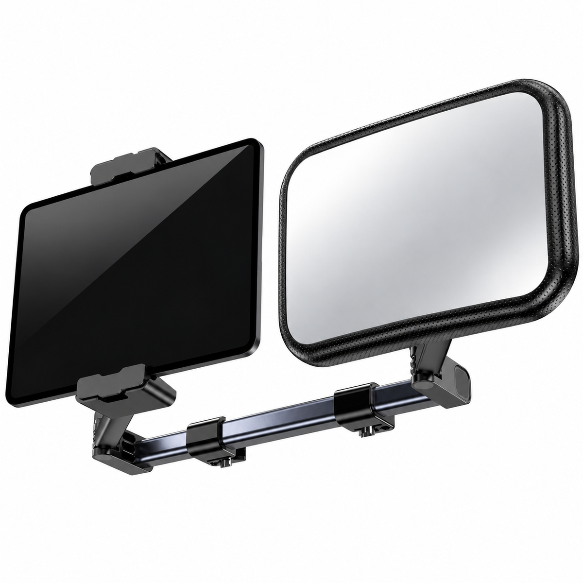 Baby car mirror with extension arm and tablet holder — product view