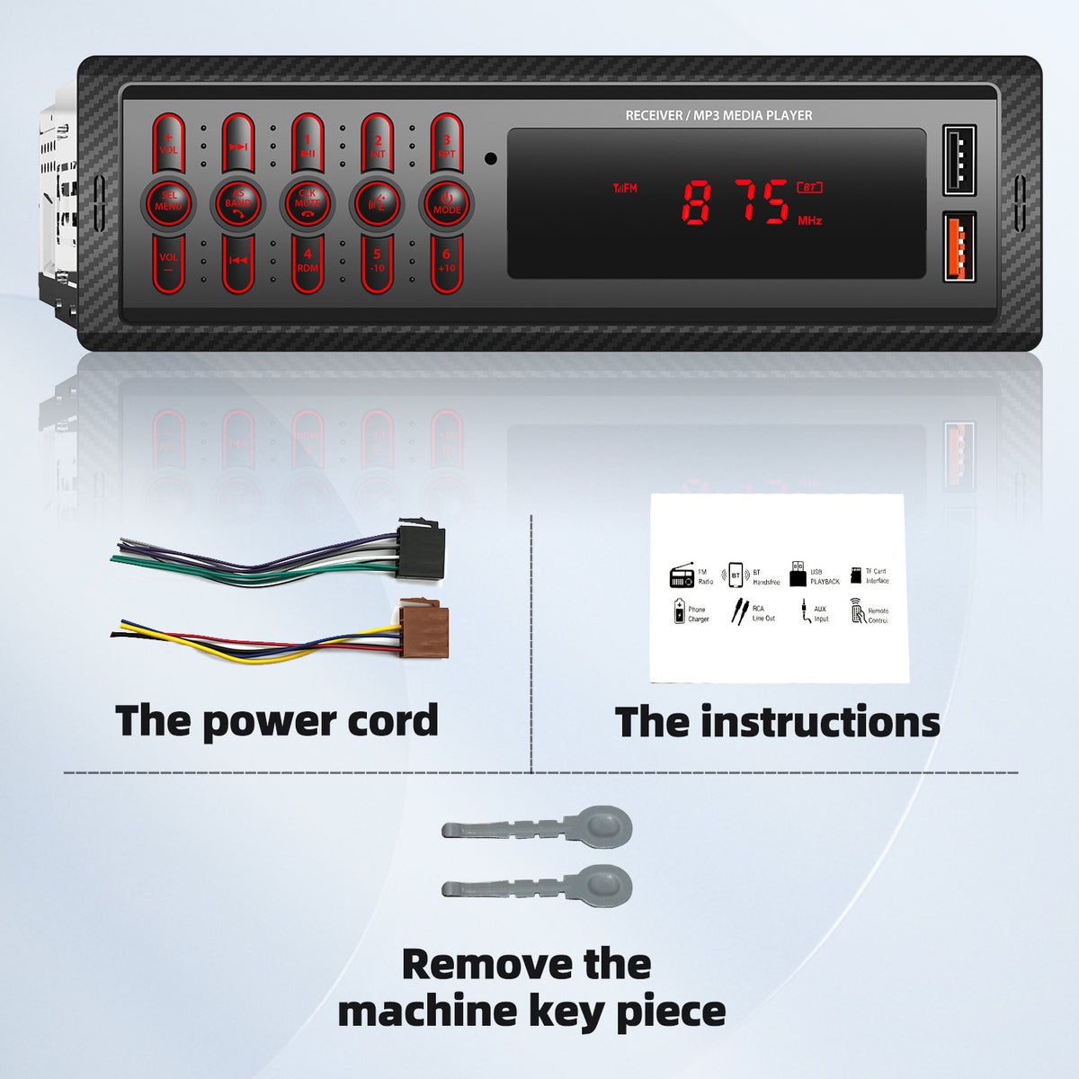 Car MP3 Bluetooth Player with FM Radio 12V 520