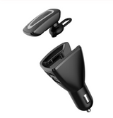 Dual USB Car Bluetooth Headset with Ear Hooks