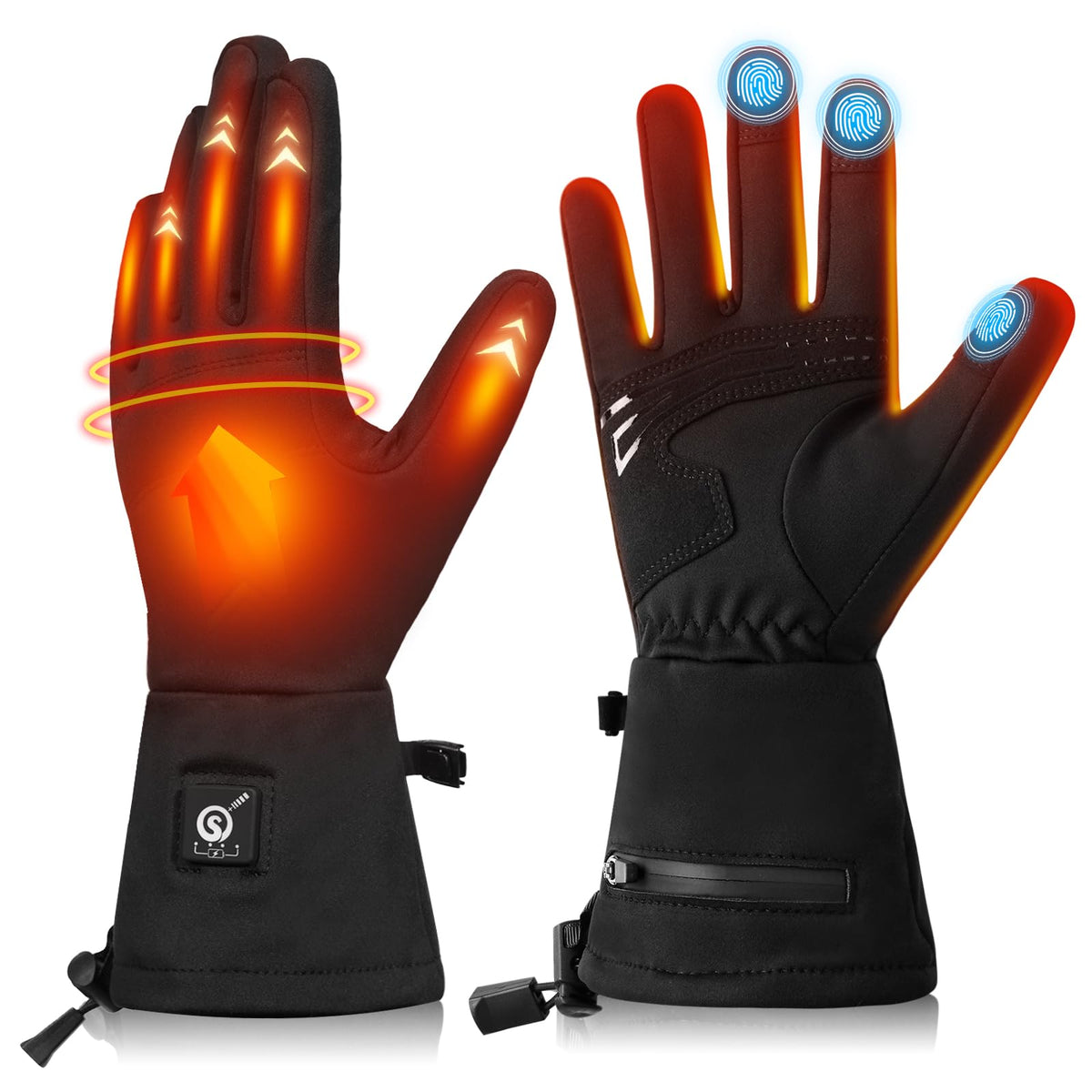 ZIROCTD Heated Glove Liners Men Women - Rechargeable Battery Hand Warmer Gloves for Winter Motorcycle Skiing Camping Fishing Hunting