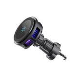 Magnetic Ice Cooling Wireless Car Charger Compatible with Mag-Safe Car ChargerAir Vent Car Phone Holder Mount for iPhone 14/13/12 Series with QC 3.0 Fast Car Charger Black