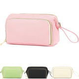 Fammart Travel Makeup Bag Wide-open Cosmetic Bag Make Up Organizer Case with Brushes Pocket for Women Large Family Toiletry Bag Skincare Pouch for Toiletries Accessories