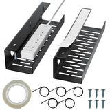 Self-Adhesive Under Desk Cable Management Tray 2 Pcs Steel Under Desk Wires Organizer Power Strip Management No Drill Under Table Organizer for Cable Storage Holder for Office Home Desk/Table
