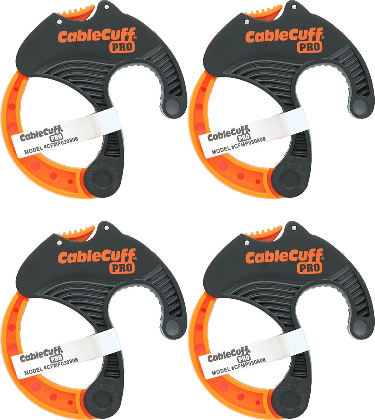 Cable Cuff PRO (4 Pack: 4x Medium 2 Inch Diameter) Adjustable Reusable Cable Tie Replacements for Extension Cords or Electronics