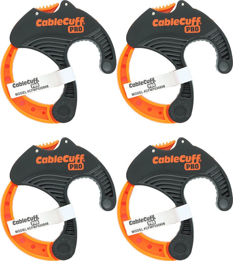 Cable Cuff PRO (4 Pack: 4x Medium 2 Inch Diameter) Adjustable Reusable Cable Tie Replacements for Extension Cords or Electronics