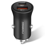 Faninso 60W Car Charger USB C Fast Charge Aluminum Dual Port Cigarette Lighter Adapter Car Phone Charger for iPhone 15/14/13 Pro Max Plus iPad Samsung Galaxy S24/S23/S22 & More