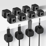 12 Pack Cable Clips Cord Organizer Cord Holder for Nightstand Magnetic Cord Organizer Strong Adhesive Charging Cable Keeper Clip Holder