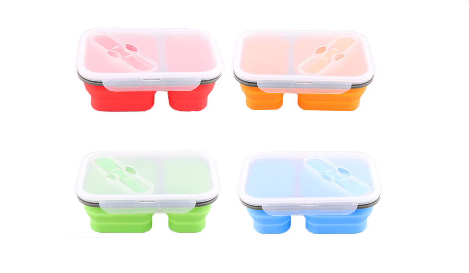 Rectangular Food Storage Container with 2 Compartments