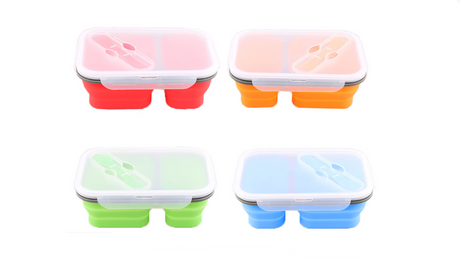 Rectangular Food Storage Container with 2 Compartments