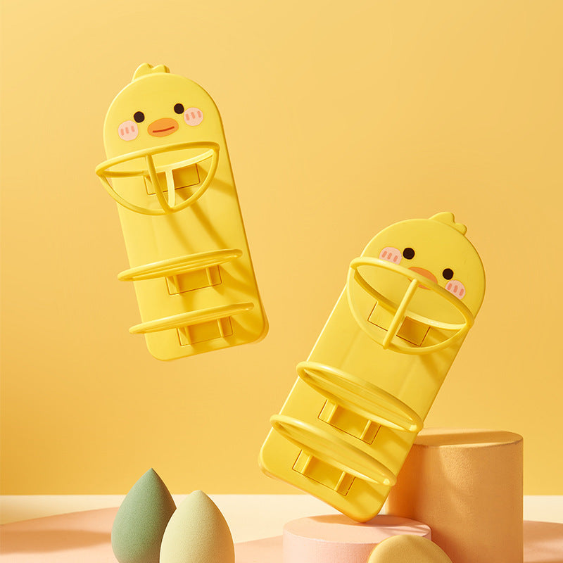 Little Yellow Duck Makeup Sponge Holder Wall Rack