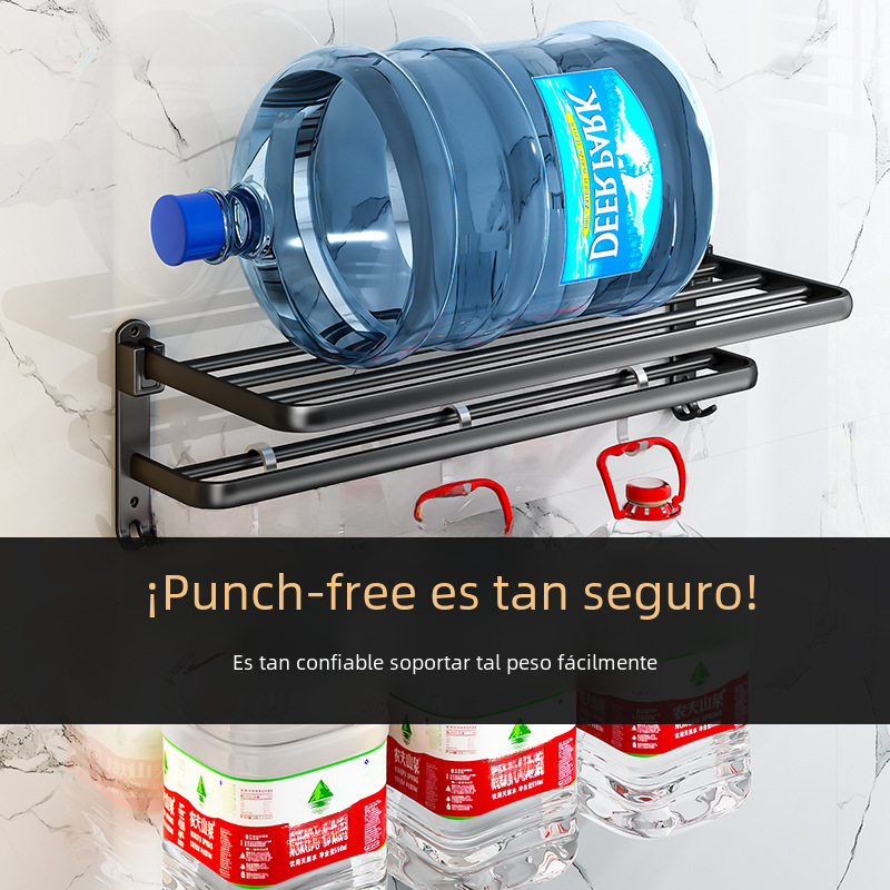Bathroom Storage Rack - No Punching Space Aluminum Towel Holder