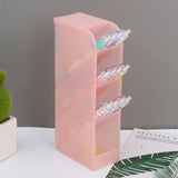 Transparent Multi-Grid Pen Holder for Desk Storage