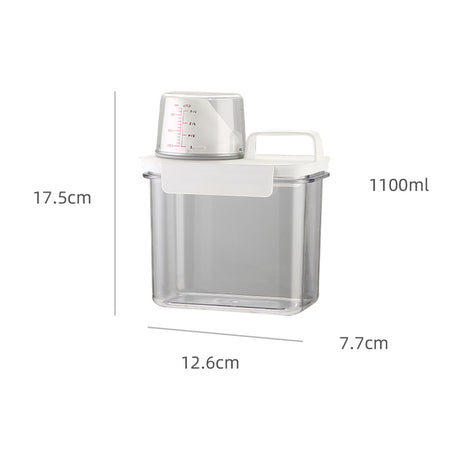 Transparent Laundry Detergent Storage Box with Cup