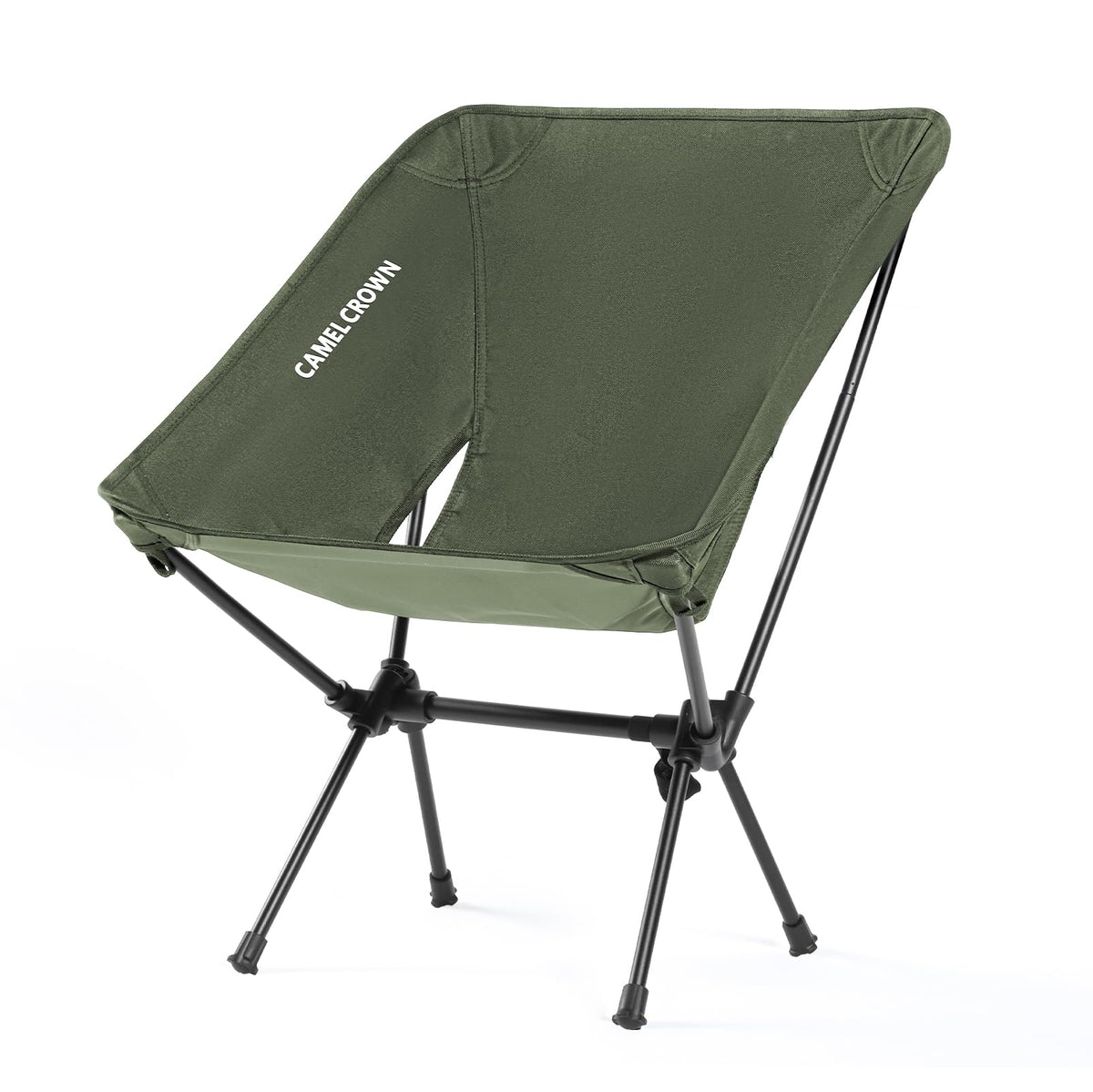 CAMEL CROWN Portable Camping Chair Folding Backpacking Chair Compact Camping Chair with Carry Bag for Outdoor Hiking Beach Travel Army Green